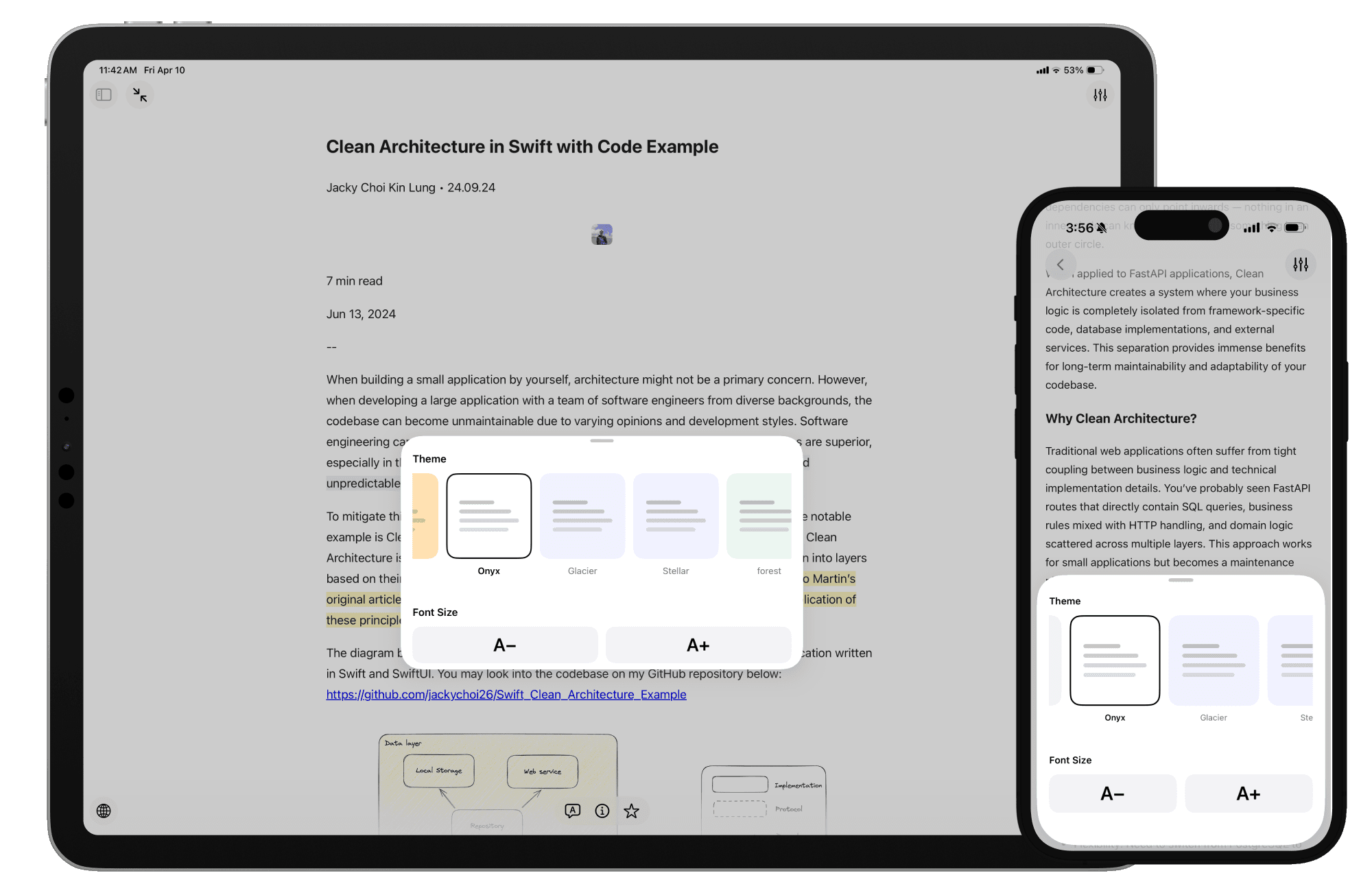 A clean, distraction-free reader