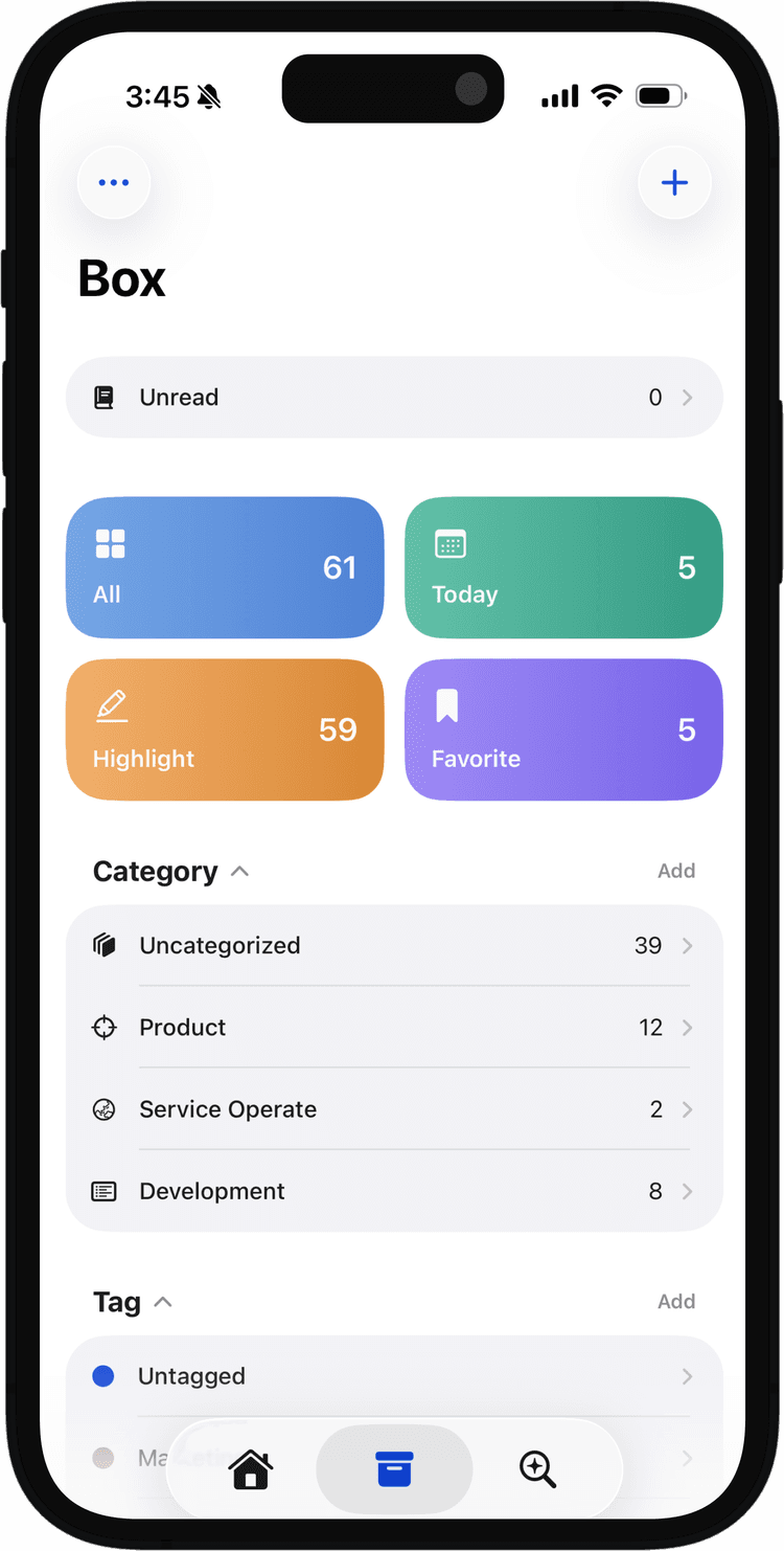 Organize by category and tag